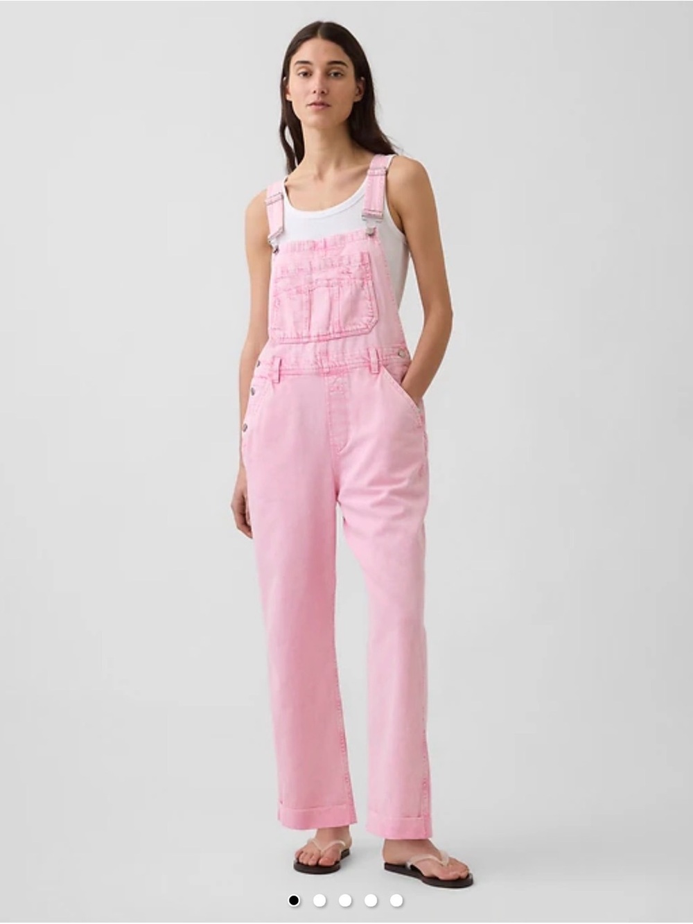 GAP Pink Denim Overalls Women's Relaxed Fit